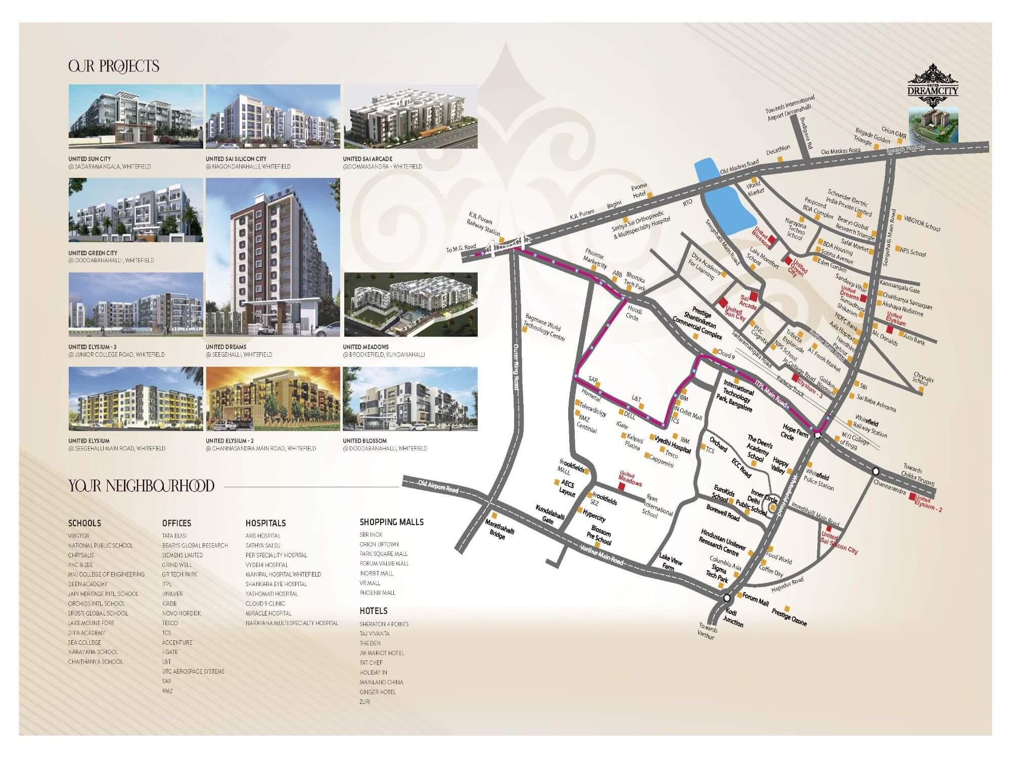 United Dream City Budigere Location Map United Dream City Budigere Location Map